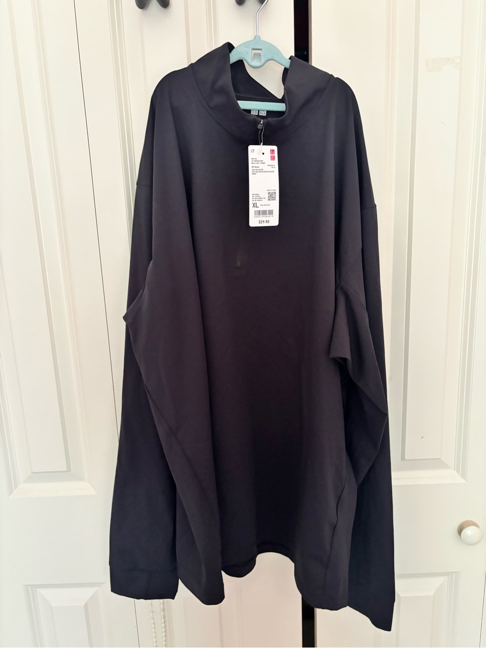 Uniqlo Dry Fit Half Zip Long Sleeved Tee, NWT